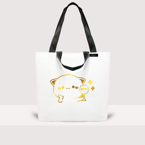 большая сумка-шоппер золотой котик