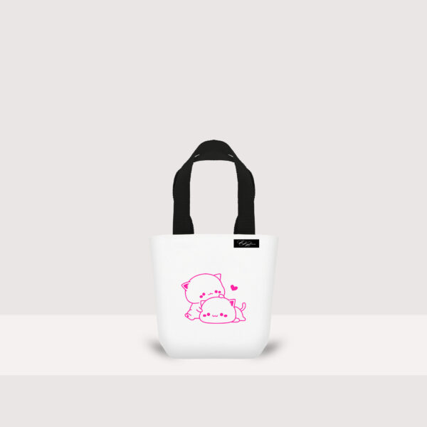 маленькая сумка-шоппер розовые котики
